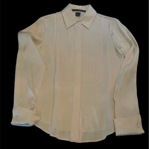 Linda Allred for Ellen Tracy Silk Tuxedo shirt